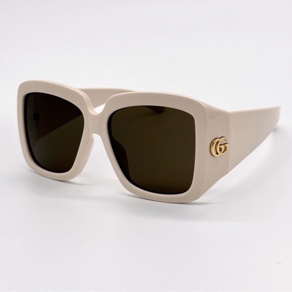 NEW GUCCI GG1402SA 004 OVERSIZED IVORY BROWN WOMEN SUNGLASSES GUCCI - Picture 4 of 12